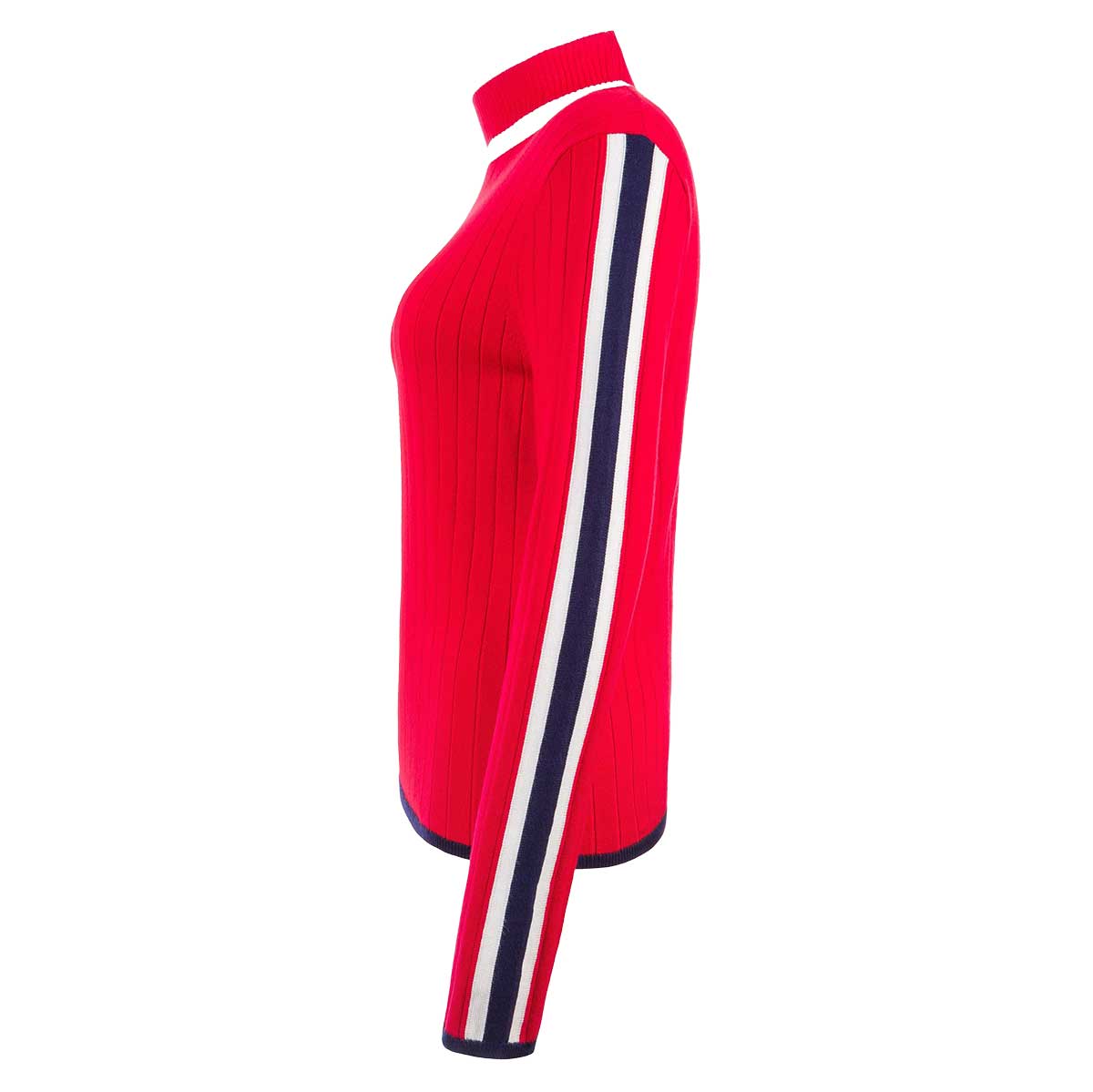 Fera Meister Toni Mock Sweater Women's in Red White Navy